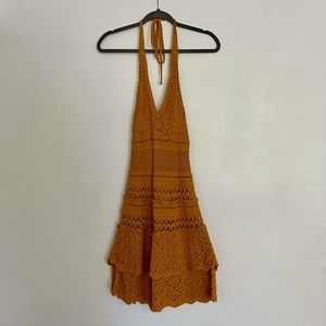 Crochet Halter dress (fully lined)